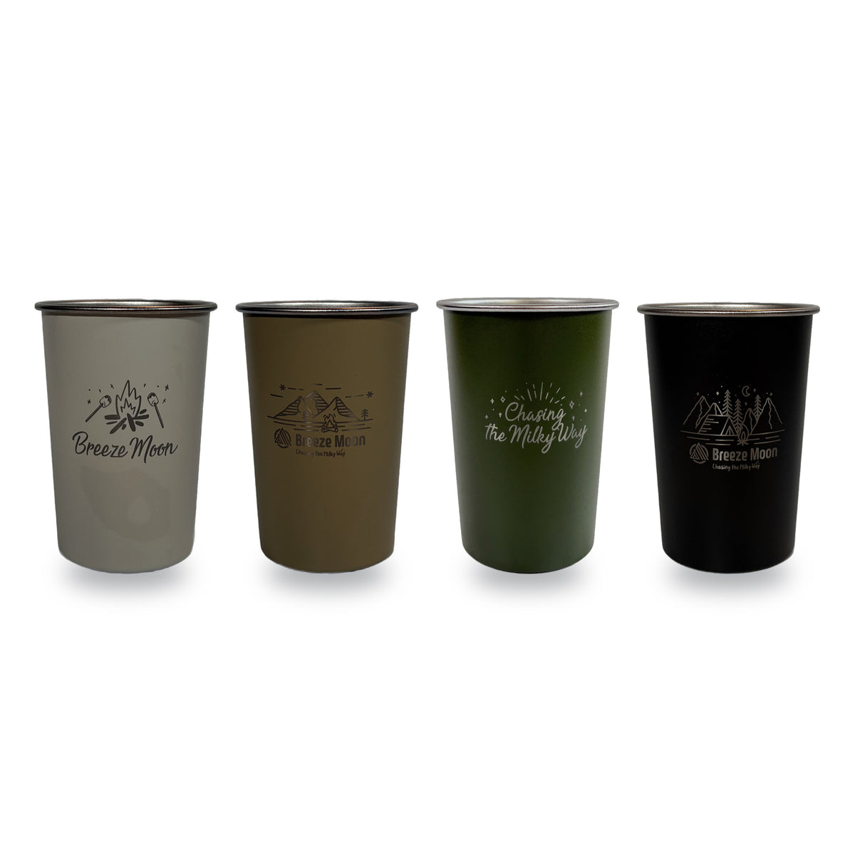 Breeze Moon カラーキャンピングカップ 4個セット 350ml