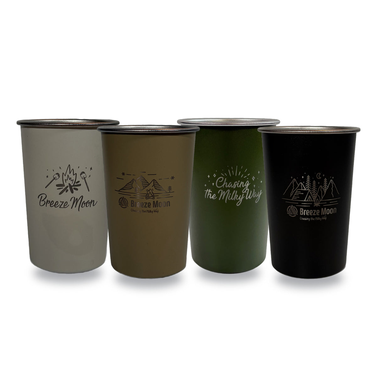 Breeze Moon カラーキャンピングカップ 4個セット 350ml